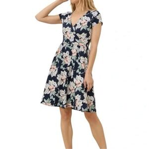 Pact Organic Fit & Flare Crossover Dress